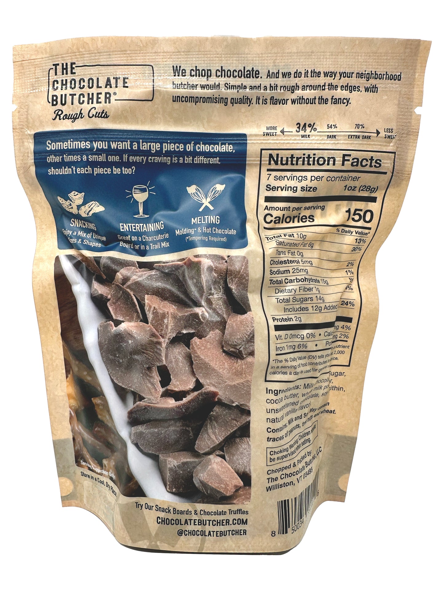 Belgian Chocolate — Roughly Chopped 34% Milk Chocolate