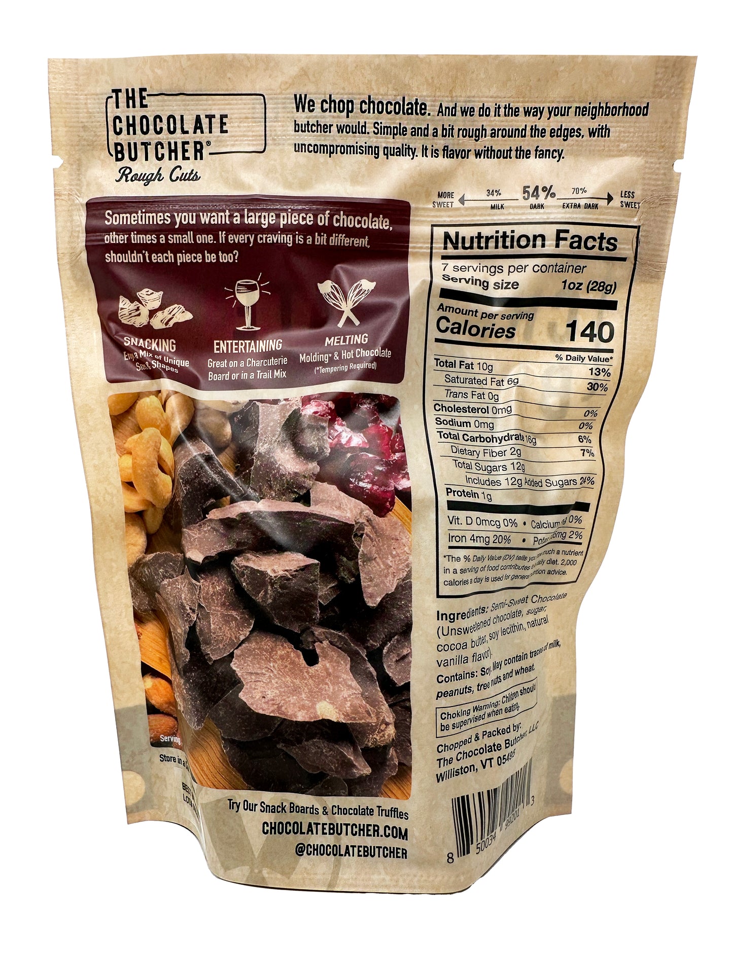 Belgian Chocolate — Roughly Chopped 54% Dark Chocolate