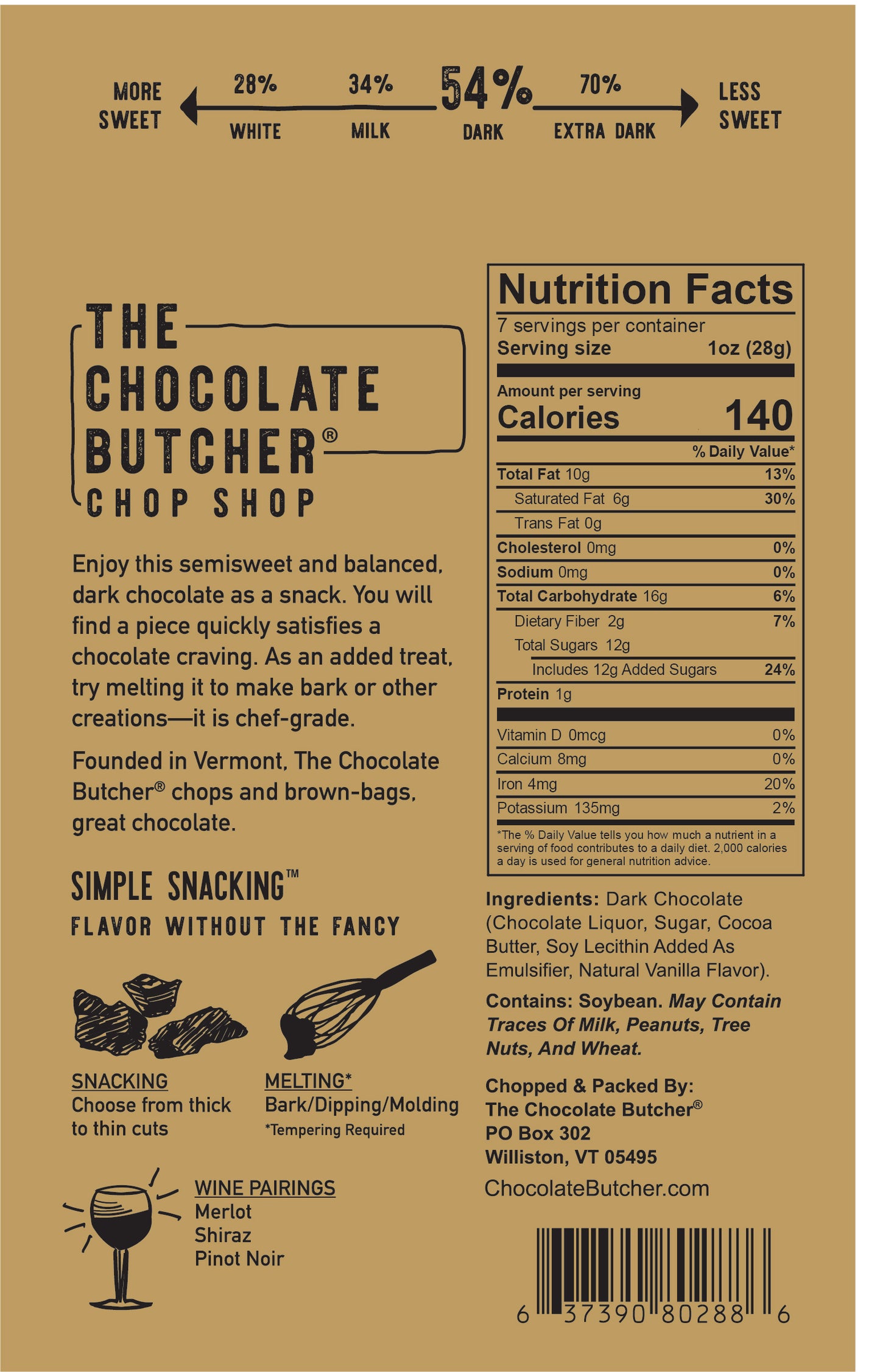 Belgian Chocolate — Roughly Chopped 54% Dark Chocolate